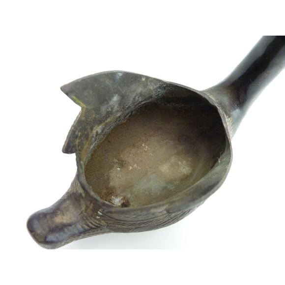 Vintage Metal Swan Planter Statue - Picture 3 of 7